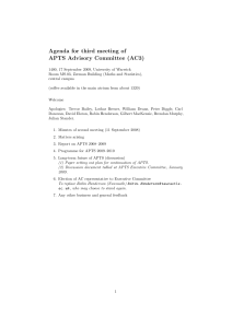 Agenda for third meeting of APTS Advisory Committee (AC3)