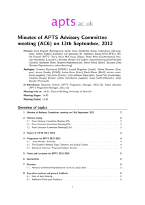 apts .ac.uk Minutes of APTS Advisory Committee meeting (AC6) on 13th September, 2012