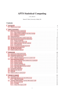 APTS Statistical Computing Contents