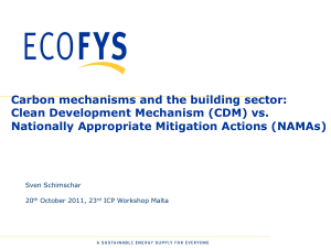 Carbon mechanisms and the building sector: Clean Development Mechanism (CDM) vs.