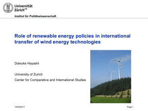 Role of renewable energy policies in international  Daisuke Hayashi