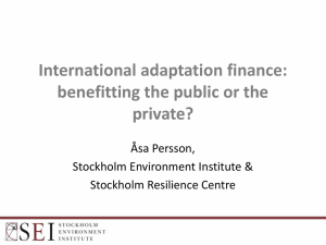 International adaptation finance: benefitting the public or the private?