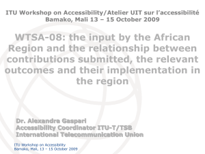 WTSA-08: the input by the African Region and the relationship between