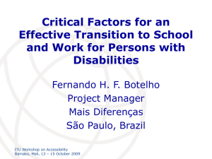 Critical Factors for an Effective Transition to School Disabilities