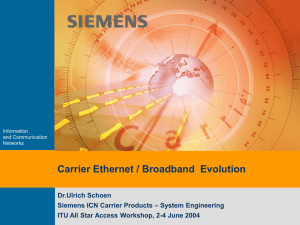 Carrier Ethernet / Broadband  Evolution