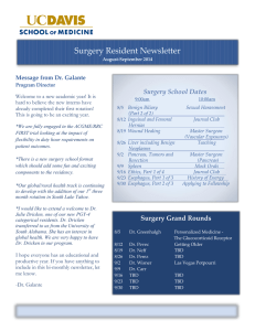 Surgery Resident Newsletter Surgery School Dates Message from Dr. Galante