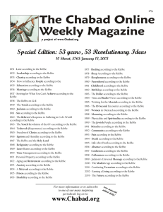 Special Edition: 53 years, 53 Revolutionary Ideas a project of www.Chabad.org