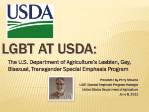 LGBT AT USDA: The U.S. Department of Agriculture’s Lesbian, Gay,