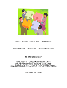 FOREST SERVICE DISPUTE RESOLUTION GUIDE  CO-SPONSORED BY: