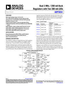 Dual 3 MHz, 1200 mA Buck ADP5034 Data Sheet