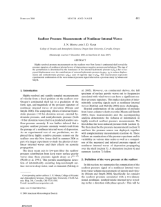 Seafloor Pressure Measurements of Nonlinear Internal Waves J. N. M