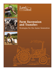 Farm Succession and Transfer: Strategies for the Junior Generation