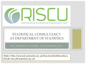 STATISTICAL CONSULTANCY AT DEPARTMENT OF STATISTICS Web: Email: