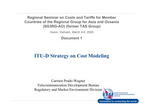 Regional Seminar on Costs and Tariffs for Member