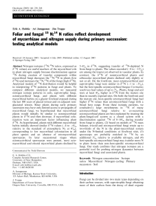 Foliar and fungal N: N ratios reflect development