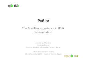 IPv6.br The Brazilian experience in IPv6 dissemination