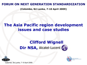 The Asia Pacific region development issues and case studies Clifford Wignell Dir NSA,