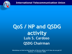 QoS / NP and QSDG activity Luis S. Cardoso QSDG Chairman