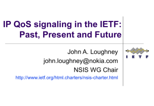 IP QoS signaling in the IETF: Past, Present and Future