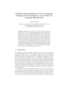 Adopting Meta-modelling for ITU-T Languages: Language Specifications