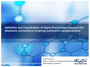 Definition and Coordination of Signal Processing Functions for