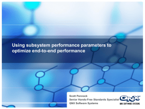 Using subsystem performance parameters to optimize end-to-end performance Scott Pennock