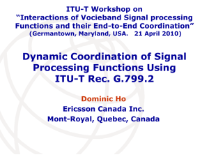 ITU-T Workshop on “Interactions of Vocieband Signal processing
