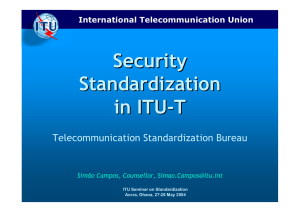 Security Standardization in ITU -