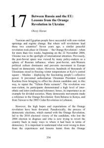 17 Between Russia and the EU: Lessons from the Orange Revolution in Ukraine