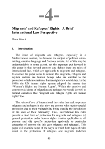 -4-  Migrants' and Refugees' Rights:  A Brief International Law Perspective
