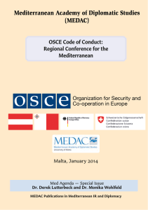 Mediterranean Academy of Diplomatic Studies (MEDAC) OSCE Code of Conduct:
