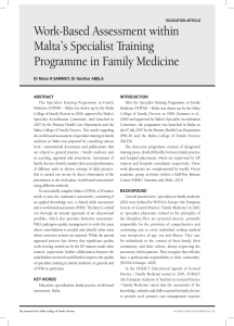 Work-Based Assessment within Malta’s Specialist Training Programme in Family Medicine