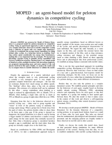 MOPED : an agent-based model for peloton dynamics in competitive cycling