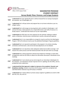 WASHINGTON PROGRAM STUDENT CONTRACT Harvey Mudd, Pitzer, Pomona, and Scripps Students