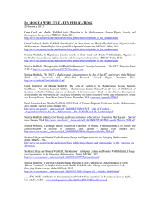 26 January 2015 Dr. MONIKA WOHLFELD - KEY PUBLICATIONS