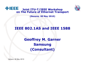 IEEE 802 1AS and IEEE 1588 IEEE 802.1AS and IEEE 1588 Samsung