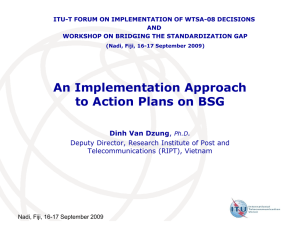 An Implementation Approach to Action Plans on BSG Dinh Van Dzung