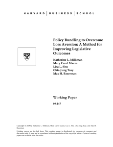 Policy Bundling to Overcome Loss Aversion: A Method for Improving Legislative Outcomes