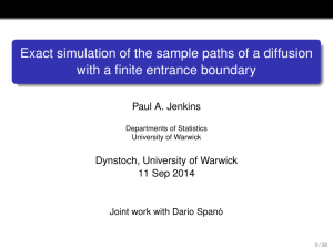 Exact simulation of the sample paths of a diffusion