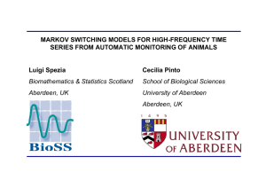 MARKOV SWITCHING MODELS FOR HIGH-FREQUENCY TIME Luigi Spezia