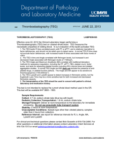 Thromboelastography (TEG) JUNE 22, 2013
