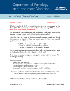 HEMOGLOBIN A1C TESTING 12/5/2011