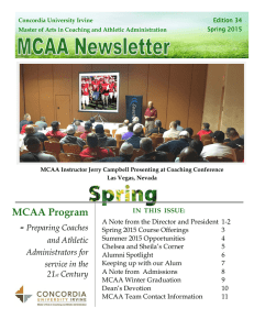 MCAA Program - Preparing Coaches and Athletic