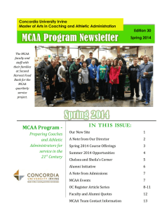 Concordia University Irvine Master of Arts in Coaching and Athletic Administration