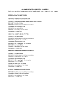 COMMUNICATION COURSES - FALL 2015  COMMUNICATION STUDIES