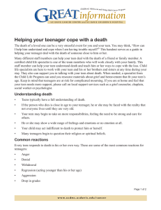Helping your teenager cope with a death