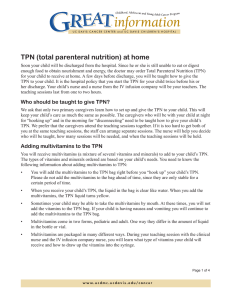TPN (total parenteral nutrition) at home