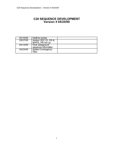 C20 SEQUENCE DEVELOPMENT Version 4 04/24/00