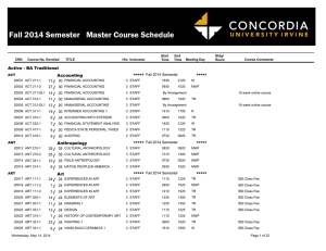 Fall 2014 Semester   Master Course Schedule ***** /