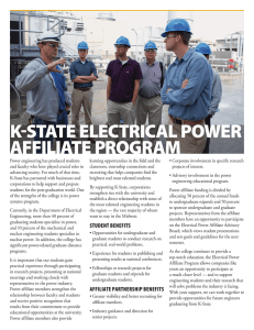 K-STATE ELECTRICAL POWER AFFILIATE PROGRAM